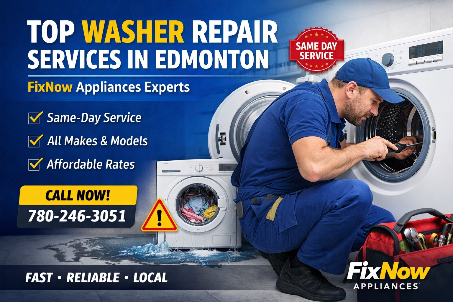 Top Washer Repair Services in Edmonton | FixNow Appliances Experts